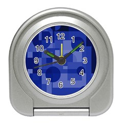 Deep Blue Abstract Design Travel Alarm Clocks