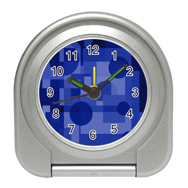 Deep blue abstract design Travel Alarm Clocks