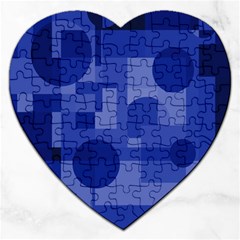 Deep Blue Abstract Design Jigsaw Puzzle (heart)