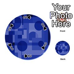 Deep Blue Abstract Design Playing Cards 54 (round)  by Valentinaart