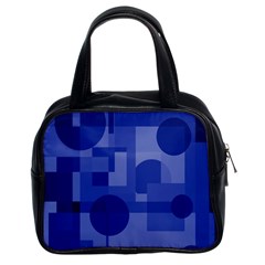 Deep Blue Abstract Design Classic Handbags (2 Sides) by Valentinaart