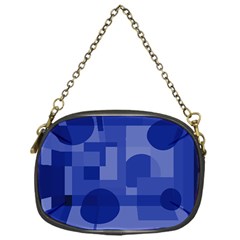 Deep Blue Abstract Design Chain Purses (one Side)  by Valentinaart