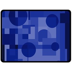 Deep Blue Abstract Design Fleece Blanket (large)  by Valentinaart