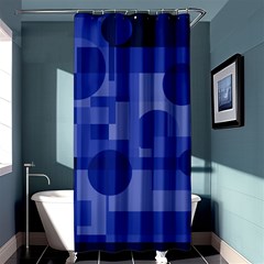 Deep Blue Abstract Design Shower Curtain 36  X 72  (stall)  by Valentinaart