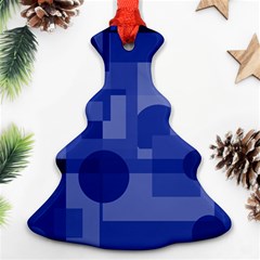 Deep Blue Abstract Design Ornament (christmas Tree) by Valentinaart