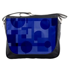 Deep Blue Abstract Design Messenger Bags by Valentinaart