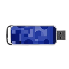 Deep Blue Abstract Design Portable Usb Flash (one Side)