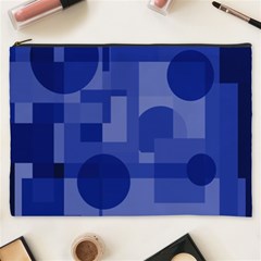 Deep Blue Abstract Design Cosmetic Bag (xxxl)  by Valentinaart