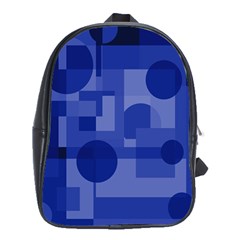 Deep Blue Abstract Design School Bags (xl) 