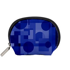 Deep Blue Abstract Design Accessory Pouches (small) 