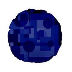 Deep Blue Abstract Design Standard 15  Premium Flano Round Cushions