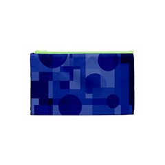 Deep Blue Abstract Design Cosmetic Bag (xs) by Valentinaart