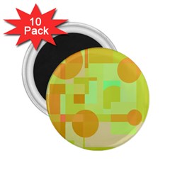 Green And Orange Decorative Design 2 25  Magnets (10 Pack) 