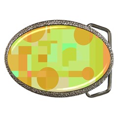 Green And Orange Decorative Design Belt Buckles