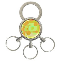 Green And Orange Decorative Design 3-ring Key Chains by Valentinaart