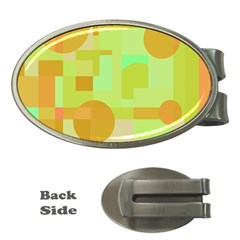 Green And Orange Decorative Design Money Clips (oval) 