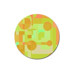 Green And Orange Decorative Design Magnet 3  (round)