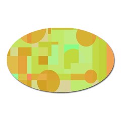 Green And Orange Decorative Design Oval Magnet