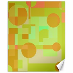 Green And Orange Decorative Design Canvas 11  X 14  