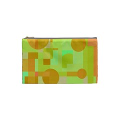 Green And Orange Decorative Design Cosmetic Bag (small)  by Valentinaart