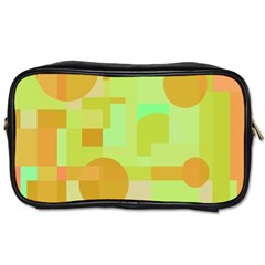 Green And Orange Decorative Design Toiletries Bags 2-side