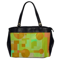 Green And Orange Decorative Design Office Handbags