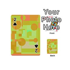 Green And Orange Decorative Design Playing Cards 54 (mini) 