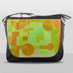 Green And Orange Decorative Design Messenger Bags