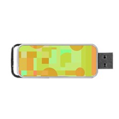 Green And Orange Decorative Design Portable Usb Flash (one Side)