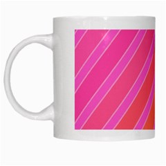 Pink elegant lines White Mugs