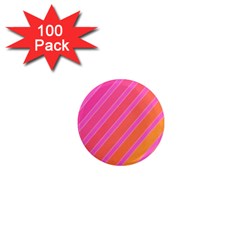 Pink elegant lines 1  Mini Magnets (100 pack) 