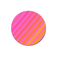 Pink elegant lines Magnet 3  (Round)