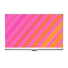 Pink elegant lines Business Card Holders