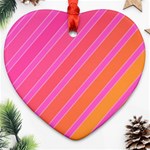 Pink elegant lines Heart Ornament (2 Sides) Front