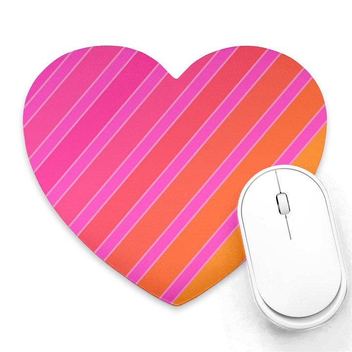 Pink elegant lines Heart Mousepads