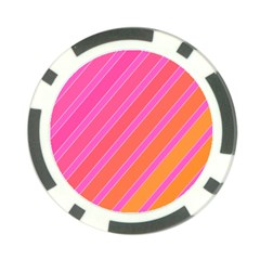 Pink elegant lines Poker Chip Card Guards