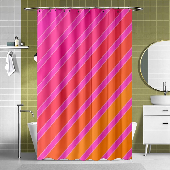 Pink elegant lines Shower Curtain 48  x 72  (Small) 