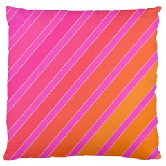 Pink elegant lines Large Cushion Case (One Side)