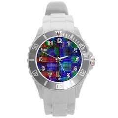 Pizap Com14604774942663 Round Plastic Sport Watch (L)