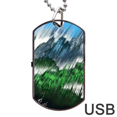 Bluegreen Dog Tag Usb Flash (two Sides) 