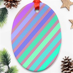 Pastel Colorful Lines Ornament (oval) 