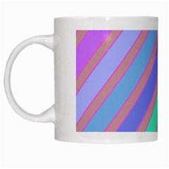 Pastel Colorful Lines White Mugs by Valentinaart