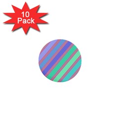 Pastel Colorful Lines 1  Mini Buttons (10 Pack)  by Valentinaart