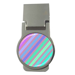 Pastel Colorful Lines Money Clips (round) 