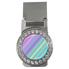 Pastel Colorful Lines Money Clips (cz) 