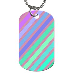 Pastel Colorful Lines Dog Tag (one Side)