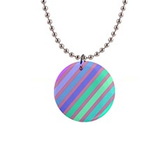 Pastel Colorful Lines Button Necklaces