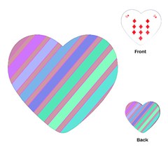 Pastel Colorful Lines Playing Cards (heart)  by Valentinaart