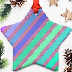 Pastel Colorful Lines Star Ornament (two Sides) 