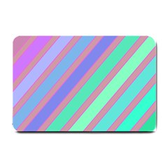 Pastel Colorful Lines Small Doormat  by Valentinaart